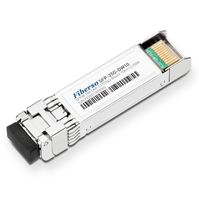 Fiberso SFP28 25G DWDM Module LR 10KM Duplex LC SM Fiber Optical Transceiver Compatible with Switches