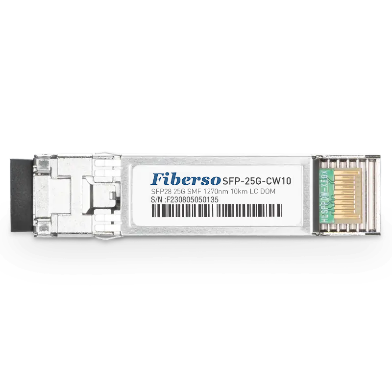 Fiberso SFP28 25G CWDM Module LR 10KM shortwave 1270nm-1370nm SM Fiber Optical Transceiver Compatible with Switches
