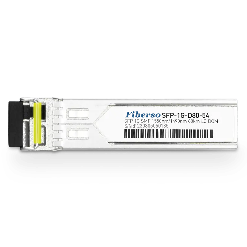 Fiberso Compatible 1000BASE BiDi SFP Module LC 80KM 1550/1490nm SM Fiber Optical Transceiver for Network Switches