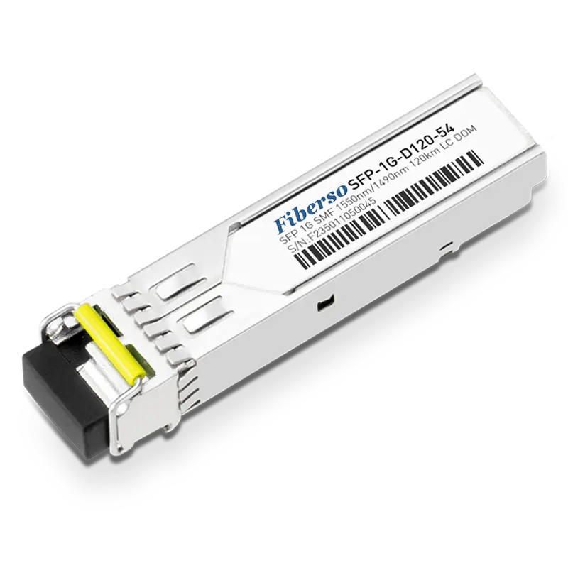 Fiberso Compatible 1000BASE BiDi SFP Module LC 120KM 1550/1490nm SM Fiber Optical Transceiver for Network Switches