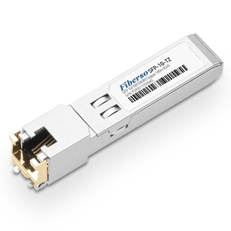Fiberso 10/100/1000BASE-T Copper SFP Module Rj45 100m Fiber Optical Transceiver Compatible with Switches