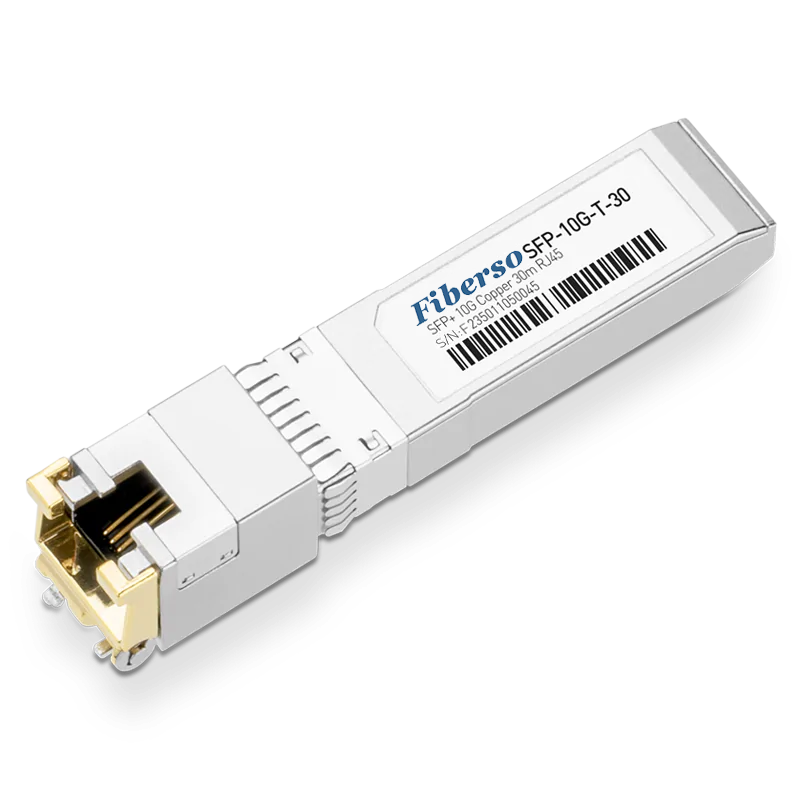 Fiberso 10GBASE-T Copper SFP+ Module Rj45 30m Fiber Optical Transceiver Compatible with Switches