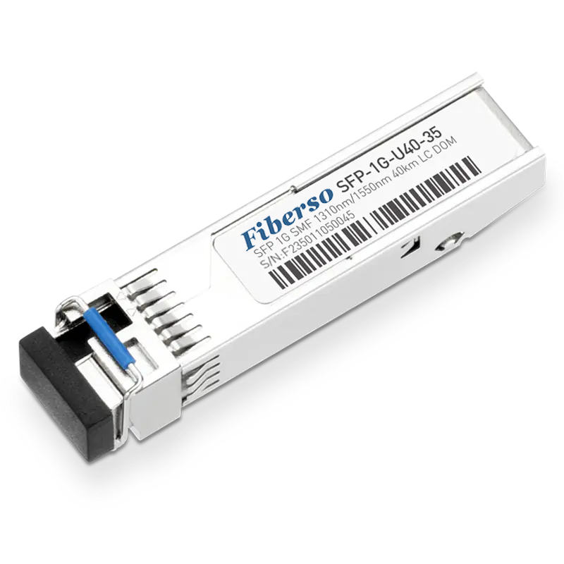 Fiberso Compatible 1000BASE BiDi SFP Module LC 40KM Tx1310/Rx1550nm SM Fiber Optical Transmission for Network Switches